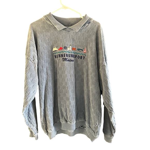 Printed Sportswear INC blue Embroidered Sweatshirt Size XL vintage Maine - Picture 1 of 6